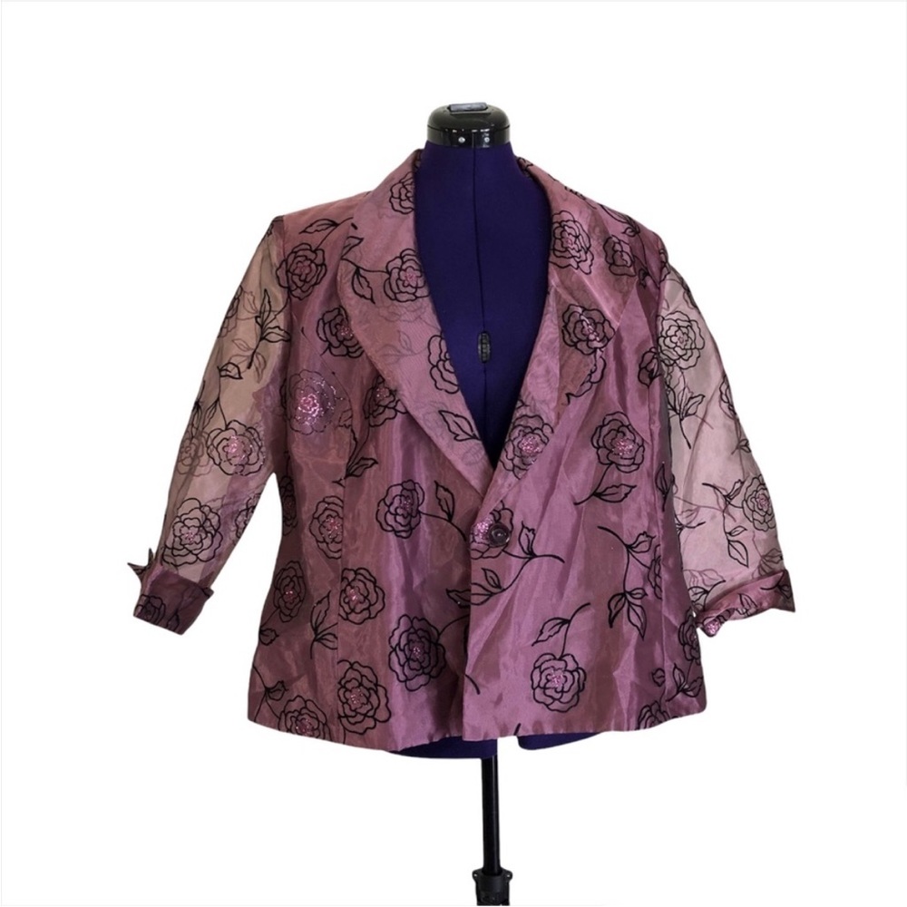 R & M Purple Floral Sparkle Jacket